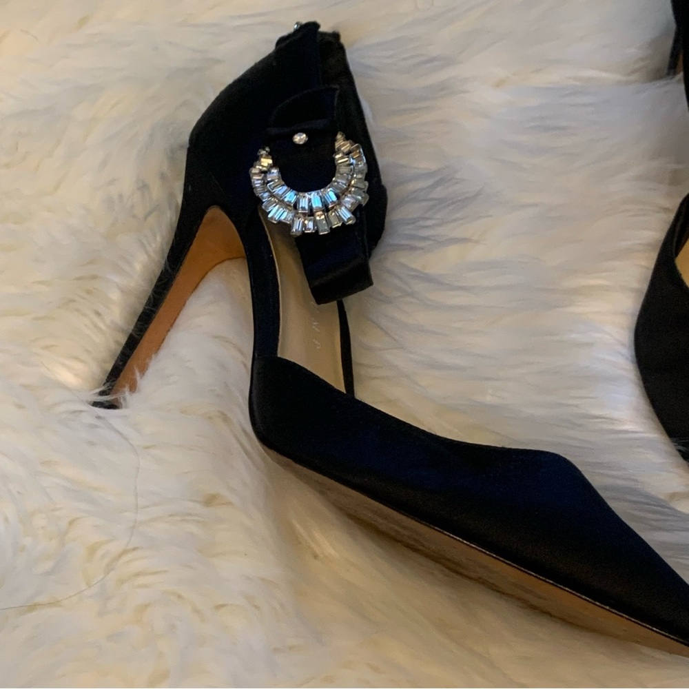 Ivanka trump satin crystal heels